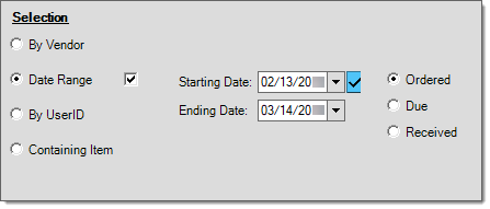 Selection by Date Range