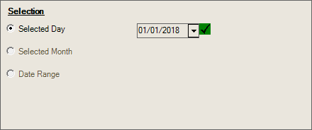 Reporting: Selection by Selected Day/Month