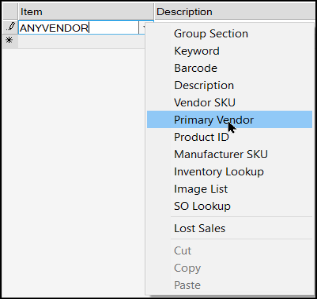 Item_Selection_Primary_Vendor