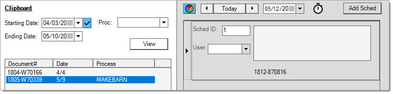 Select: Work Orders from the Clipboard