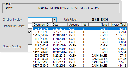 Returns_Selection_Listing