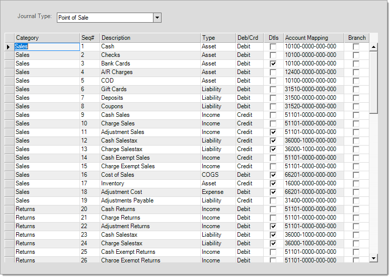 Main Menu > General Ledger > Database > System Journals