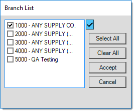 Branch List is a shared control.