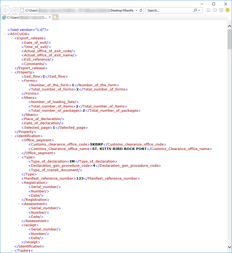 Customs_Manifest_XMLOutput