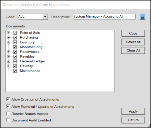 Document_Access_List_Code_Maint