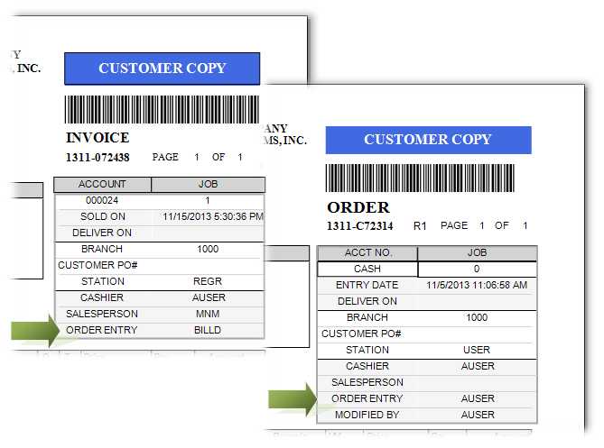 Order Entry User on Documents