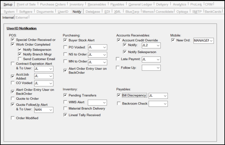 Parameters: Setup, Notify Parameters: Setup, Notify