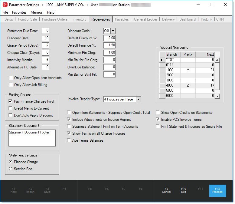 Parameters_Receivables