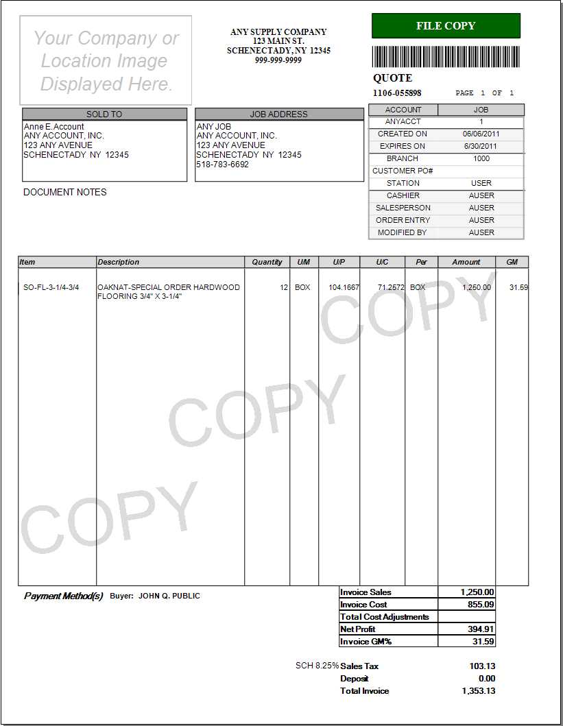 Point of Sale Quotes - File Copy Style