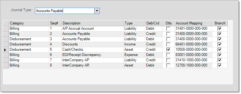 Main Menu > General Ledger > Database > System Journals