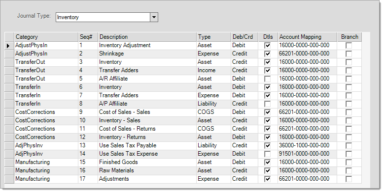 Main Menu > General Ledger > Database > System Journals