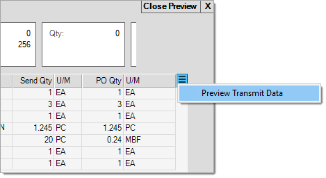 Context Menu: Preview EDI Transmit Data