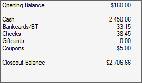 Main Menu > Point of Sale > Utilities > Cash Drawer