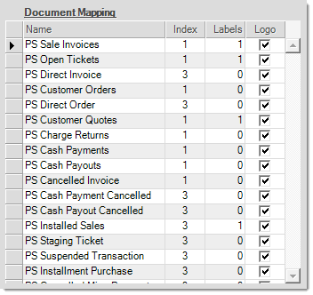 Main Menu > Maintenance > Database > Parameters, Setup, Documents